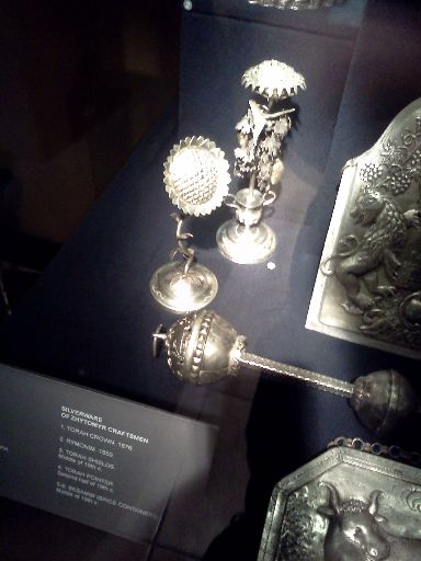 Sunflower spice boxes (and other silverwork) for Jewish religious ceremonies